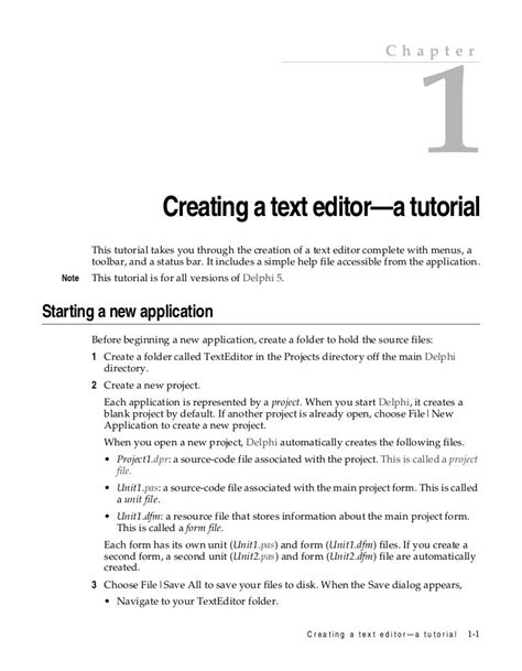 Creating A Text Editor In Delphi A Tutorial