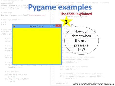 Pygame Examples 3 Detect When A User Presses A Key Youtube