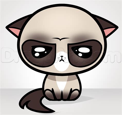 How To Draw Kawaii Grumpy Cat Step By Step Characters Pop Culture