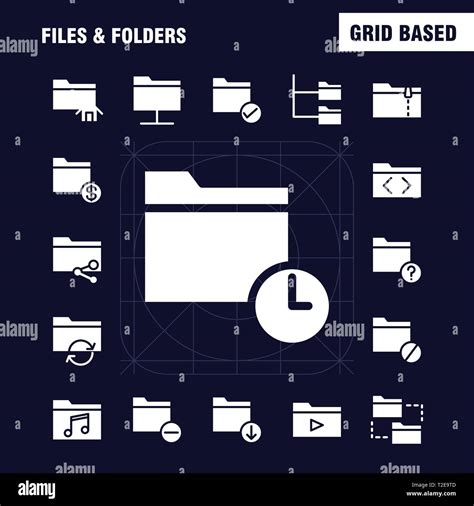 Files And Folders Solid Glyph Icon Pack For Designers And Developers