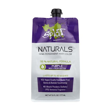 Splat Naturals Purple Hair Color Semi Permanent Purple