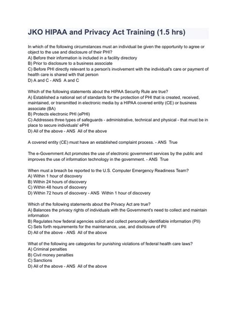 JKO HIPAA and Privacy Act Training The 2023 Cyber Awareness GUIDE