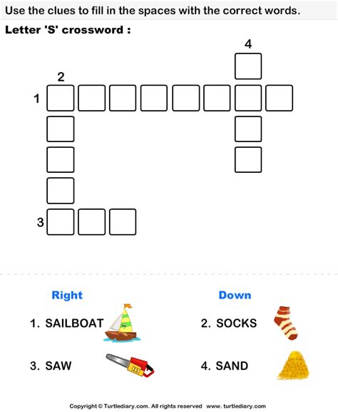 And that letter is only a few hundred years old. Letter S Crossword Worksheet - Turtle Diary