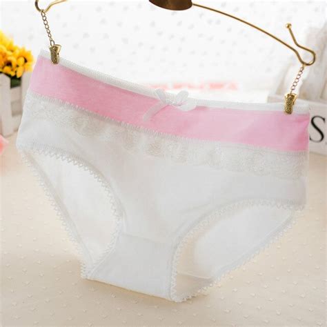 17 New White Female Underwear Cotton Cute Bow Panties Women Low Waist