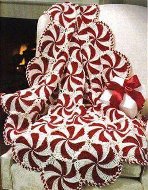 Peppermint Candy Christmas Afghan Etsy Afghan Crochet Patterns