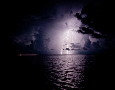 Lightning Over Caribbean Sea At Night Photograph By Panoramic Images