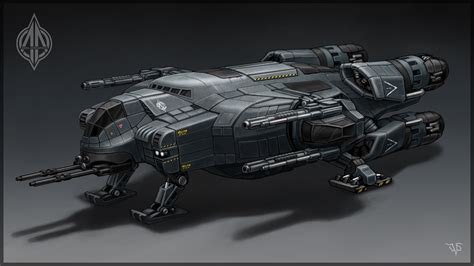 Artstation Gunship Concept Dmitriy Leonovich