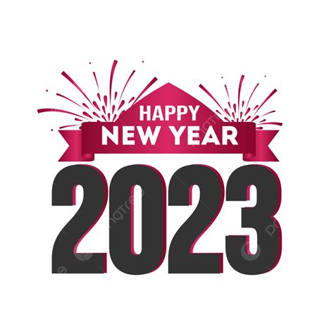 Feliz Año Nuevo 2023 Diseño De Banner De Número Colorido Png Feliz