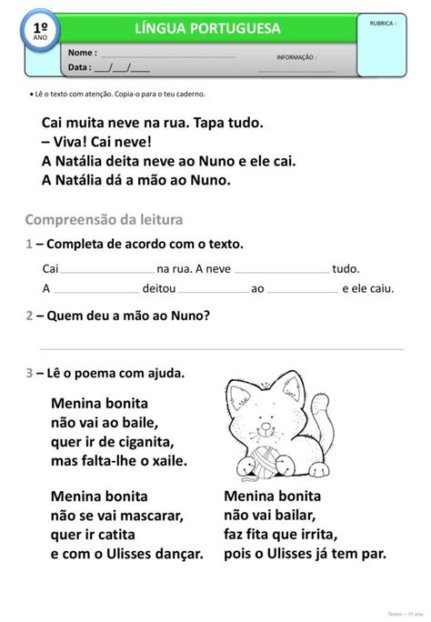 72 Fichas GrÁtis Para Ensino Básico De Língua Portuguesa Para Download