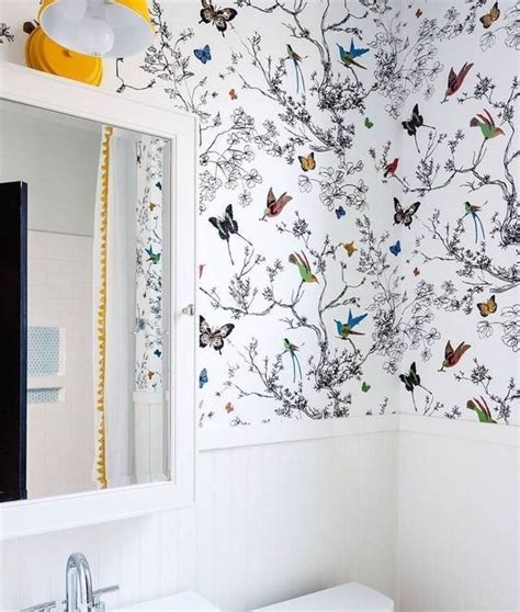 Schumacher Birds And Butterflies Wallpaper Multi On White 2704420