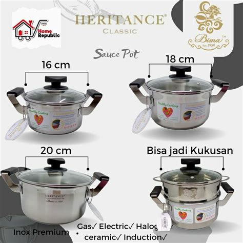 Jual Bima Heritance Saucepot Cm Cm Cm Panci Stainless Induction