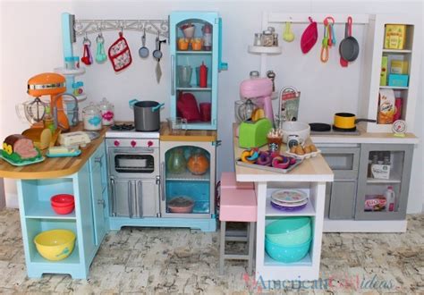 I thought that kitchen set was a must buy for sure! DIY American Girl Doll Gourmet Kitchen • American Girl ...