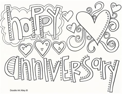 Www.etsy.com for the wedding shower, you can send a health club present basket to the bride to help her to kick back for her large event. Anniversary Coloring Pages - Doodle Art Alley