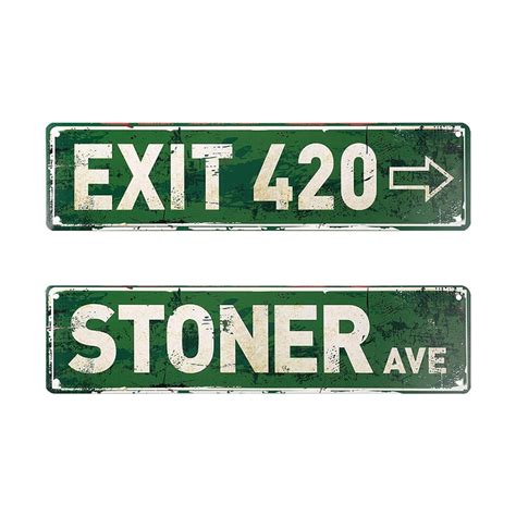 Exit 420 Sign Metal Sign Wall Exit Retro Street Plaque Tin Sign Posters