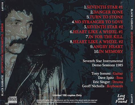 Black Sabbath Seventh Star Instrumental 1cdr Giginjapan