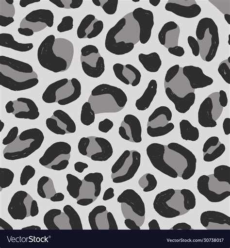 Colored Wild Snow Leopard Texture Seamless Pattern