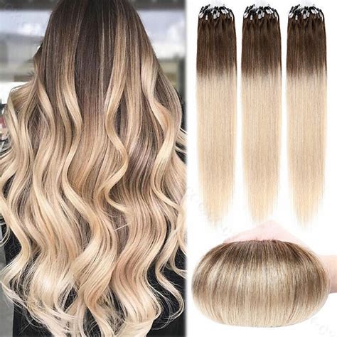 1g S Thick Remy Human Hair Extensions Micro Loop Nano Ring Beads Link