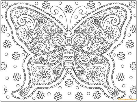 Butterfly Simple But Hard Coloring Page Free Printable Coloring Pages