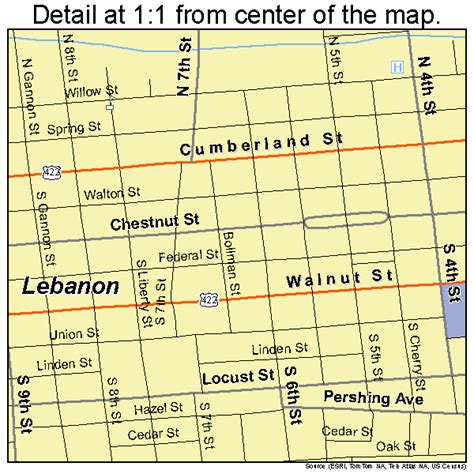 Lebanon Pennsylvania Street Map 4242168