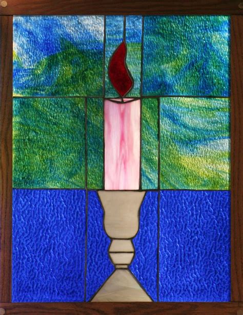 Candle In Stained Glass Stained Glass Stained Glass Panel Glass