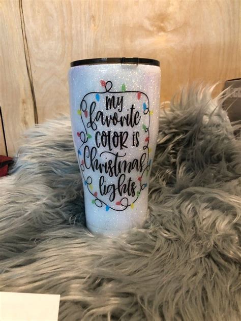 My Favorite Color Is Christmas Lights Glitter Tumbler Etsy