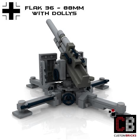 Custombricksde Lego Custom Ww2 Artillery Flak 36 88mm Anti Tank Gun