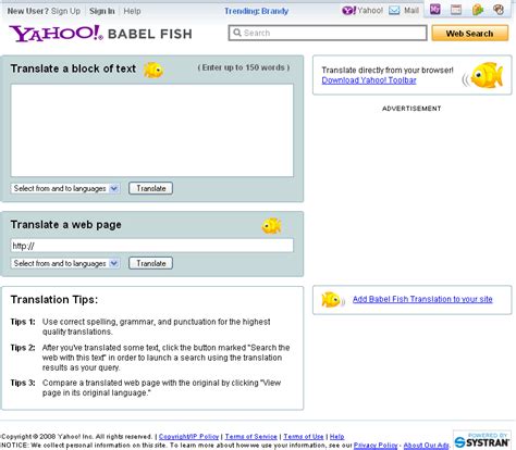 Bing Translator Takes Over Yahoo Babel Fish