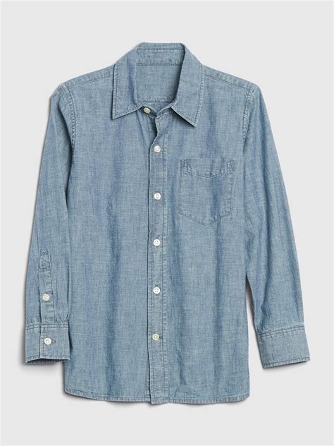 Kids Chambray Button Up Shirt Gap