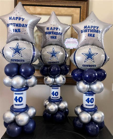 Vibrant Dallas Cowboy Balloon Centerpieces For A Memorable 40th