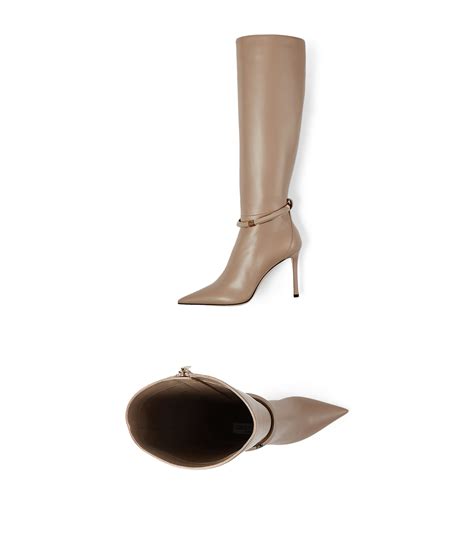 jimmy choo dreece 95 leather knee high boots harrods id