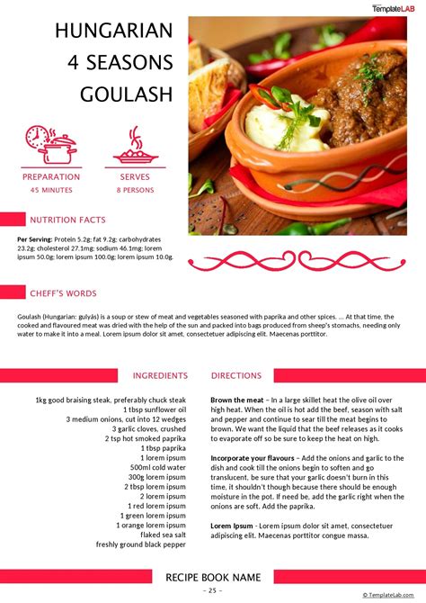 42 Perfect Cookbook Templates Recipe Book And Recipe Cards