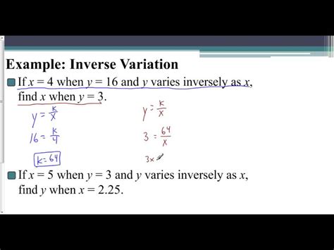 Lesson 9.5 - Inverse Variation Examples - YouTube
