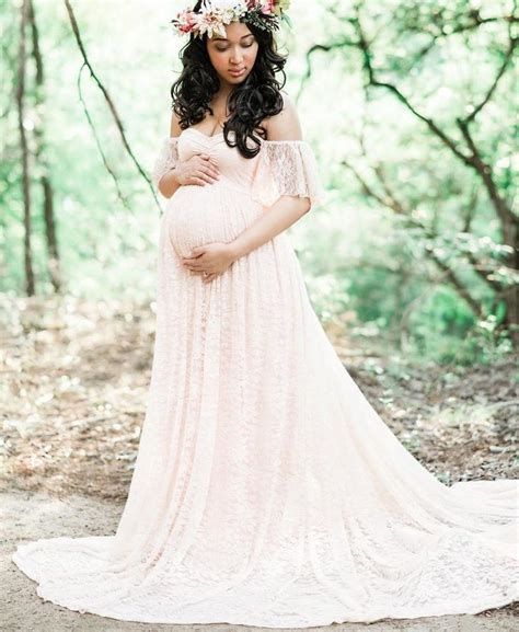 Pregnant Women Lace Maxi Dresses Maternity Gown Photography Props Photo Shoot Lace Maternity