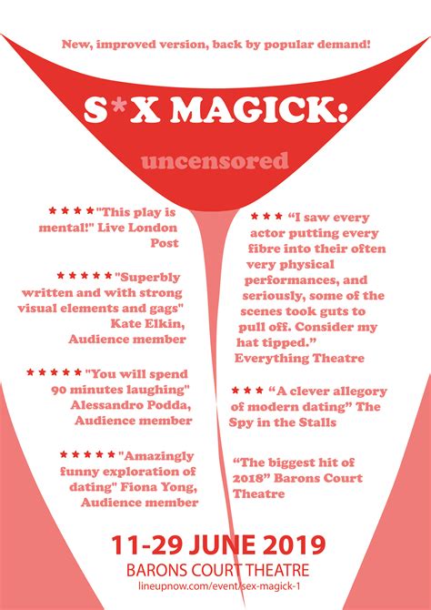 Sex Magick Comes To Barons Court Theatre The Live Review