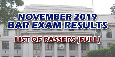 Bar Exam Results November 2019 List Of Passers Full