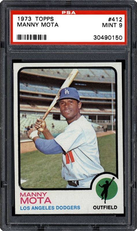 Rarely do baseball cards capture looming monumental achievements like topps did with its home run leaders card. 1973 Topps Manny Mota | PSA CardFacts®