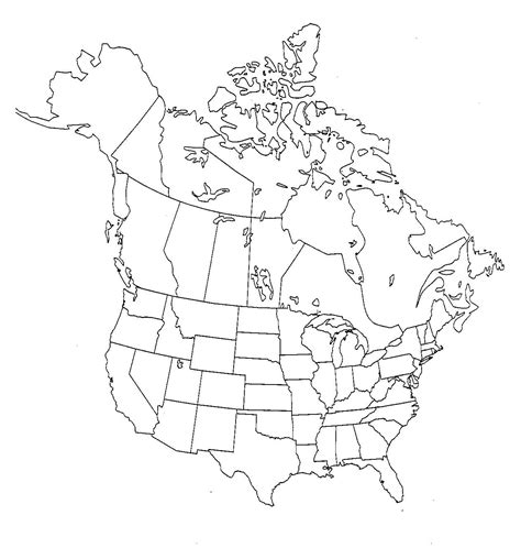 United States Color Map Printable Outline Map Of Us And Canada Clip Art