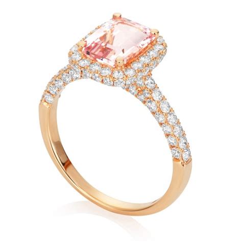 18ct Rose Gold Morganite And Diamond Ring From Colin Campbell And Co Online