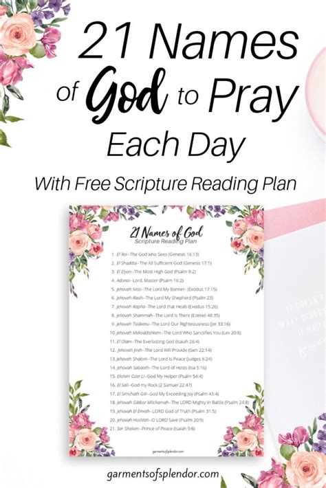 21 Names Of God To Pray Each Day Names Of God Scripture Reading Pray