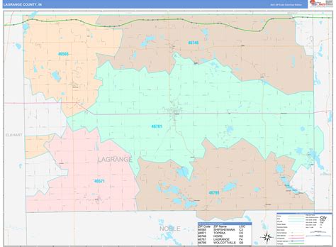 Lagrange County, IN Wall Map Color Cast Style by MarketMAPS - MapSales.com