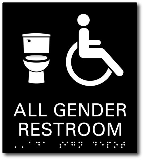Gender Neutral Toilets All Gender Restroom Ada Signs Splash Zone Gender Equality Pictogram