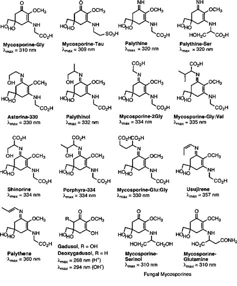 Figure 1 From Mycosporine Like Amino Acids And Related Gadusols