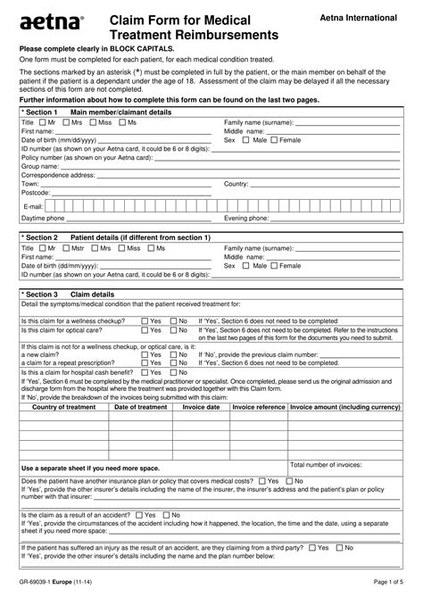 2021 Medical Reimbursement Form Fillable Printable Pdf Forms Images