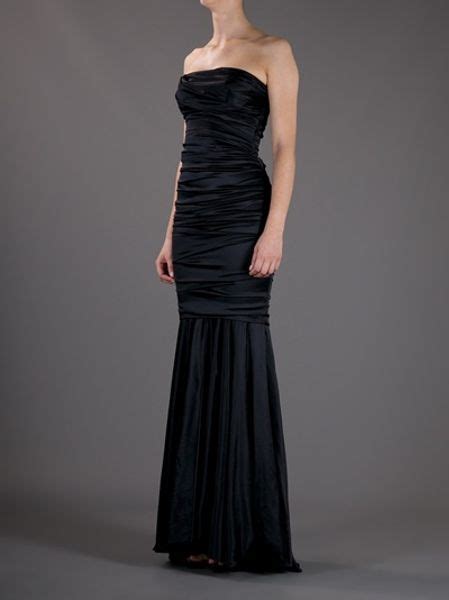 Dolce And Gabbana Strapless Evening Gown In Black Lyst