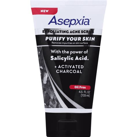 Asepxia Activated Charcoal Exfoliating Acne Scrub 45 Oz Walmart