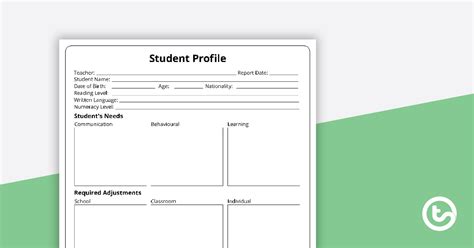 Student Profile Template Teach Starter