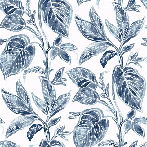 3120 13625 Mangrove Blue Botanical Wallpaper By Chesapeake