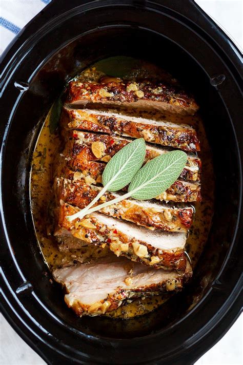 Try new ways of preparing pork with pork loin recipes and more from the expert chefs at food network. Crockpot Pork Loin in Creamy Garlic Sauce — Eatwell101