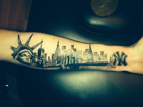 New York Skyline Forearm Tattoo Eddy Chappell