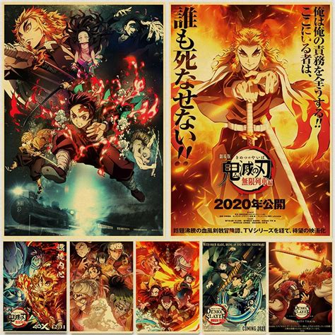 Japanese Comic Movie Demon Slayer Mugen Train Anime Poster Kimetsu No